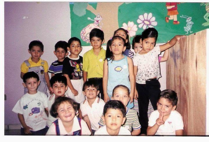 En el kínder; foto compartida en 2012